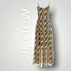 J. Crew Mercantile, Floral Chiffon Blend Tiered Maxi Dress in Sweet Pea Women 10